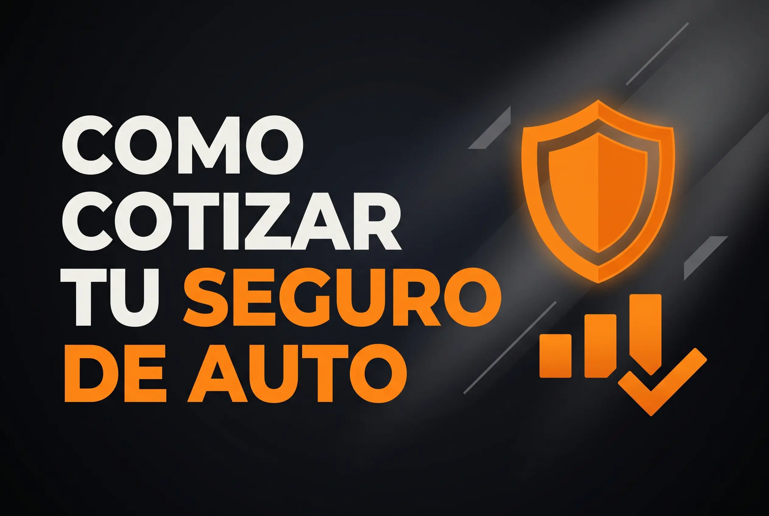 Ícono de escudo geométrico naranja sobre fondo oscuro que representa la comparación y protección digital de seguros de auto de Odessa Tek en México.